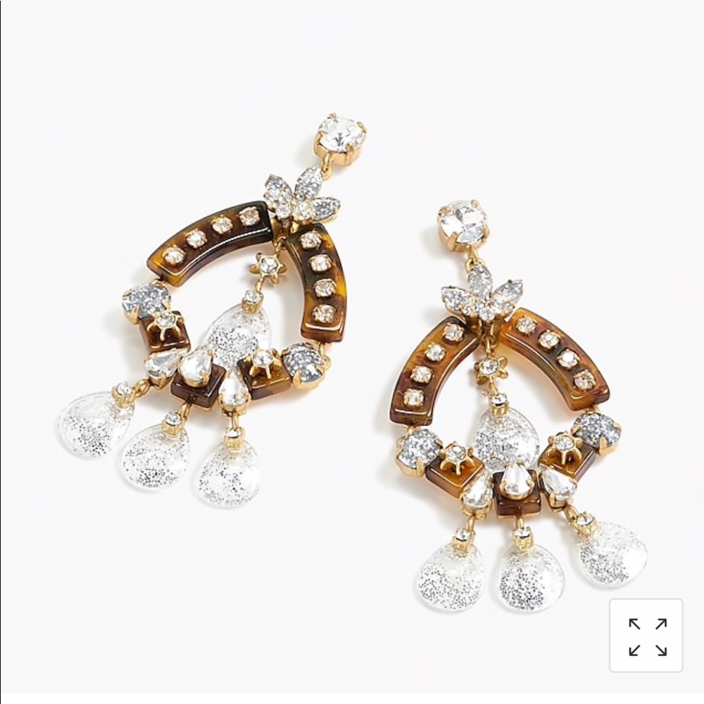 J.crew crystal and tortoise earring